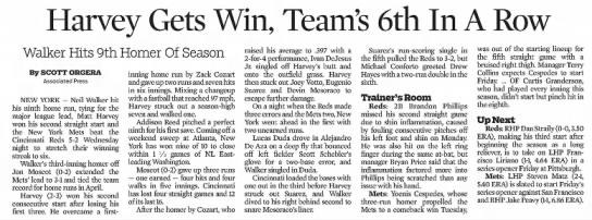 Harvey Gets Win, Team's 6th in a Row
