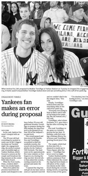 Yankees Fan Makes an Error During Proposal